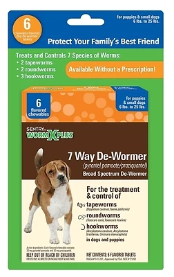 Sentry 03932 WormX Plus Dewormer for Small Dogs, 6-Count