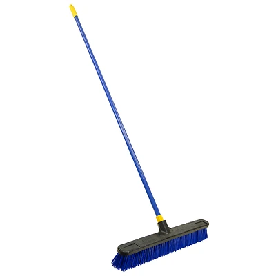 Quickie 599 Bulldozer Push Broom, 24 In. Stiff Poly, 60 In. Steel Handle