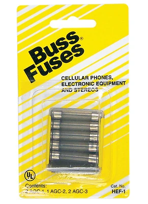 Bussmann HEF-1 Assorted Fast Acting Fuse Kit, 250 V, Glass Body