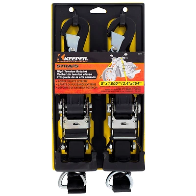 Keeper 05741 Ratchet Tie Down, 1-1/4 In. x 8 Ft., 2-Pk.