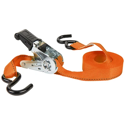 Keeper 05506 Tie-Down, 1 in W, 15 ft L, Polyester, Yellow, 500 lb, S-Hook End Fitting