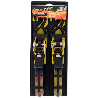 Keeper 03518 Ratchet Tie-Down, 12 Ft., 2-Pack