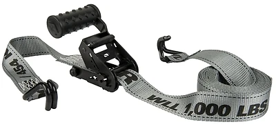 Industrial Ratchet Tie Down, Gray, 12-Ft. x 1-In.