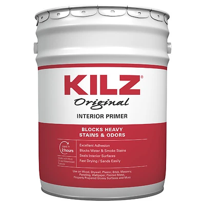 Kilz 10030 Original Interior Primer, Oil-Based, Clear, 5-Gallon