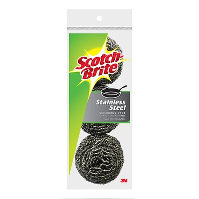 Heavy Duty Stainless Steel Scrubbing Pads 3 Pk, Model 214c, Ideal For Pots & Pans