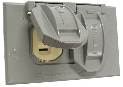 Bell 5712-5WRTR Weatherproof Outlet Cover, Single Gang, Gray Die-Cast Metal