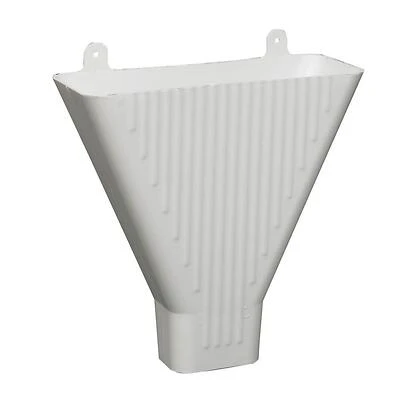 Funnel For 2 x 3 In. Downspout, White Plastic