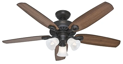 Hunter 53238 Builder Plus Ceiling Fan with Light, Bronze, 52 In.
