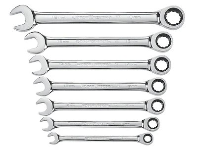 7-Pc. Ratcheting Combination Metric Wrench Set, 72-Tooth 12 Point