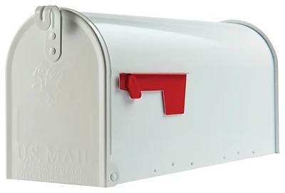 Gibraltar Mailboxes E1100WAM Elite Post-Mount Mailbox, Medium, White Steel