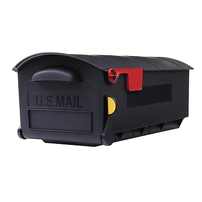Gibraltar Patriot GMB515BAM Large Post-Mount Mailbox, Black Plastic, 1200 cu-in