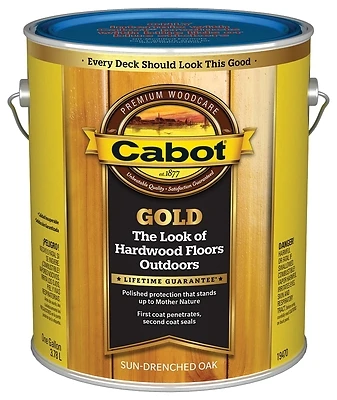Cabot 19470-07 Gold Ultimate Exterior Wood Finish, Drenched Oak, 1 Gallon