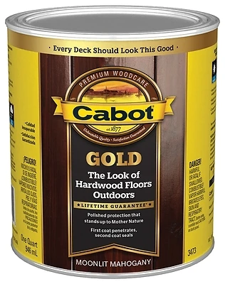 Cabot 3473-05 Gold Ultimate Wood Finish, Moonlit Mahogany, 1-Qt.