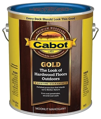 Cabot 19473-07 Gold Ultimate Exterior Wood Finish, Moonlit Mahogany, 1-Gallon