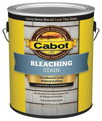 Cabot 10241-07 Bleaching Stain, Acrylic, Natural Driftwood Gray, 1 Gal.
