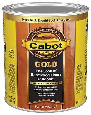 Cabot 3471-05 GoldUltimate Wood Finish, Sunlit Walnut, 1-Qt.