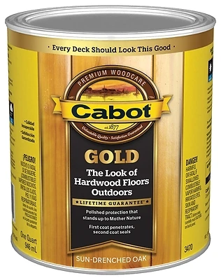 Cabot 3470-05 Gold Ultimate Wood Finish, Drenched Oak, 1-Qt.