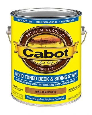 Wood Toned Deck & Siding Stain, Heartwood, 1-Gallon