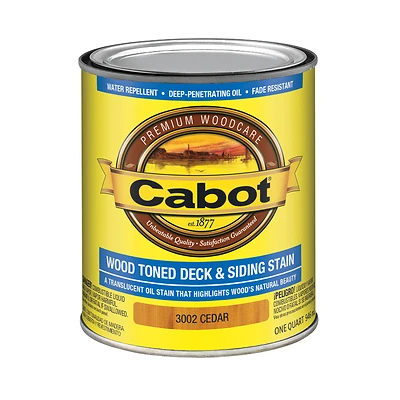 Deck & Siding Stain, Cedar Tone, Qt.