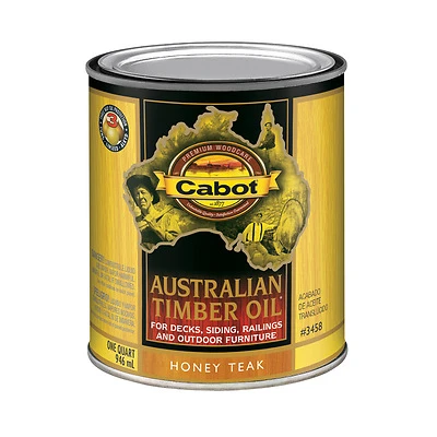 Cabot 3458-05 Australian Timber Oil, Honey Teak, 1-Qt.