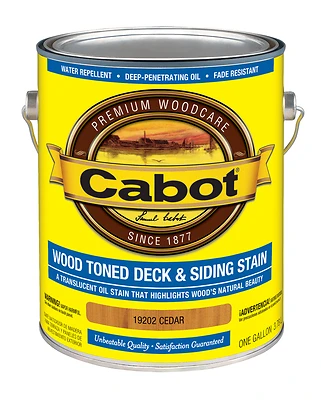Cabot 19202-07 Wood Toned Deck and Siding Stain, Cedar, 1-Gallon