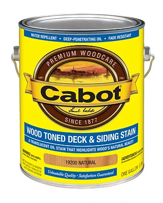 Cabot 19200-07 Wood Toned Deck & Siding Stain, Natural, 1-Gallon