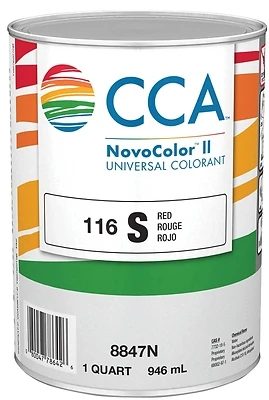 Novocolor Ii Universal Paint Colorant, Red, 1 Quart, Model 076.008847n.005