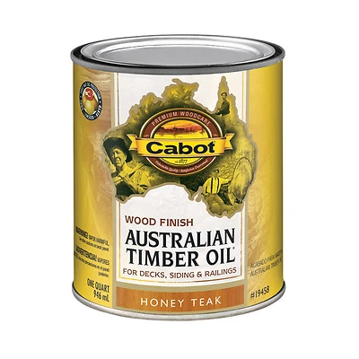 Cabot 19458-05 Australian Timber Oil Wood Stain, Honey Teak, Qt.