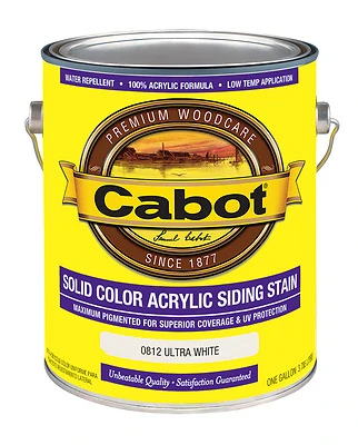Cabot 0812-07 Acrylic Solid Siding Stain, Ultra-White, 1-Gallon