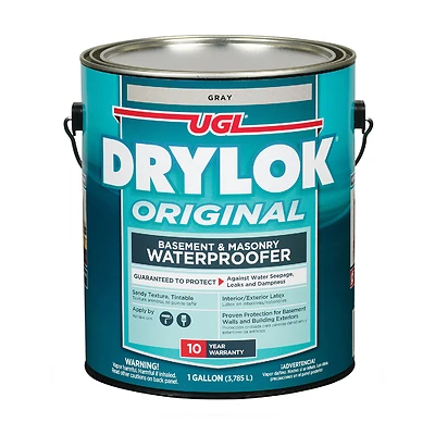 Drylok 27613 Masonry Waterproofing Paint, Latex Gray, 1 Gallon