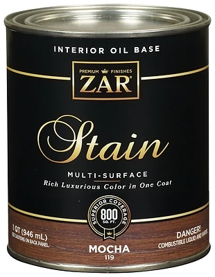 ZAR 11912 Interior Mocha Wood Stain, 1 Qt.