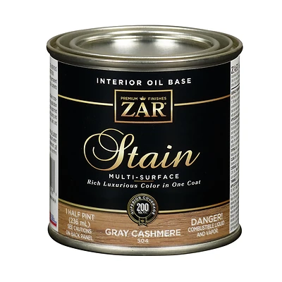 ZAR 50406 Interior Wood Stain, Gray Cashmere, 0.5 Pt.