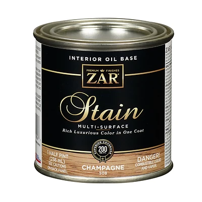 Zar 50806 Interior Wood Stain, Champagne, 1/2-Pt