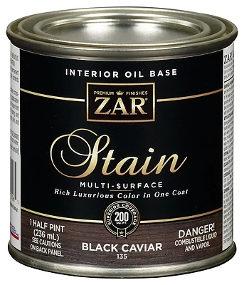 Zar 13506 Interior Wood Stain, Black Caviar, 1/2 Pt.
