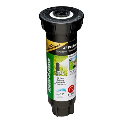 Rain Bird 1804HV15PR 1800 Pro Series Pop-Up Sprinkler Head, 4-In., 15-Ft.