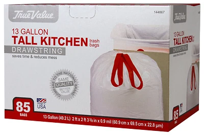 Tall Kitchen Trash Bags, Drawstring, 13 Gallons, 85-Ct.