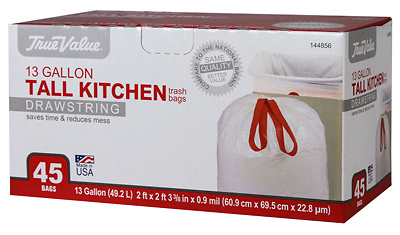 Kitchen Trash Bags, Drawstring, 13 Gallons, 45-Ct.