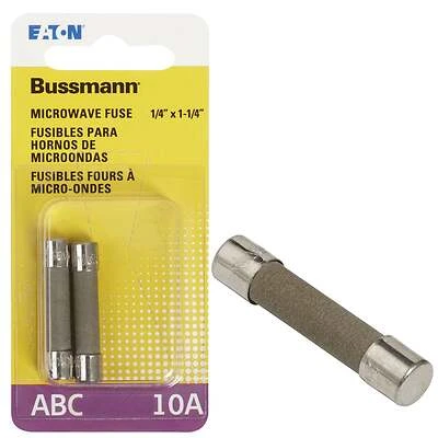 Bussmann BP/ABC-10 Fuse, 10 A, 250 VAC, 125 VDC, 200 A, 10 kA Interrupt, Ceramic Body, ABC, Fast Acting Fuse