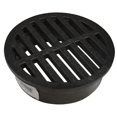 NDS 11 Round Drain Grate, Black Foam Polyolefin, 4 In.