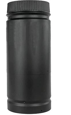 Double Wall Stove Pipe, Adjusts 12-18-In., Matte Black, 6-In.