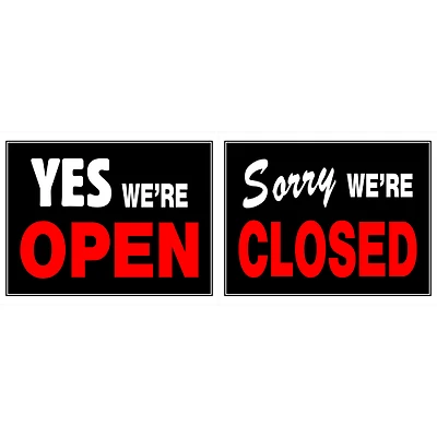 Hillman 840046 Open/Closed Sign, 15 x 19-In., 2-Sided