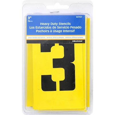 847027 3 in. Oil Board Stencil Pack Letters & Numbers