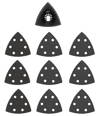 Milwaukee 49-25-2009 Triangle Sanding Pad & Paper Variety Pack, 60/120/240 Grit, 10-Piece