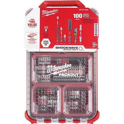 Milwaukee 48-32-4082 Shockwave Packout Impact Driver Bit Set, 100-Piece