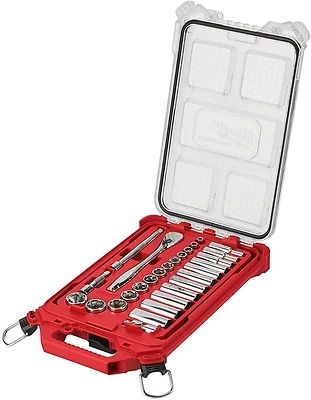 Milwaukee 48-22-9481 3/8 In. Drive 28-Piece Ratchet & Socket Set, Packout Organizer