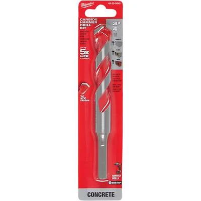Milwaukee 48-20-9045 Shockwave Carbide Masonry Drill Bit, 3/4 In. x 6 In.