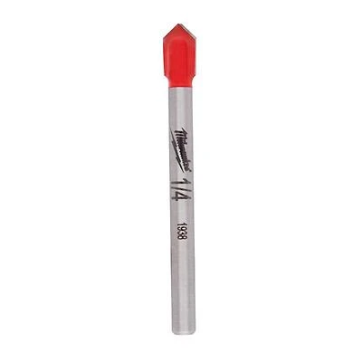Milwaukee 48-20-8982 Glass And Tile Drill Bit, 1/4 In. Dia, 2-1/4 In. OAL