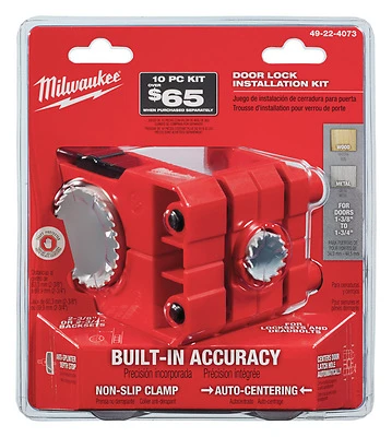 Milwaukee 49-22-4073 Hole Saw Door Lock Installation Kit, 10-Piece