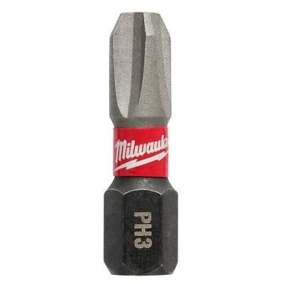Milwaukee SHOCKWAVE 48-32-4663 Impact-Duty Screwdriver Insert Bit, #3 Drive, Phillips Drive, 1/4 in Shank, Hex Shank