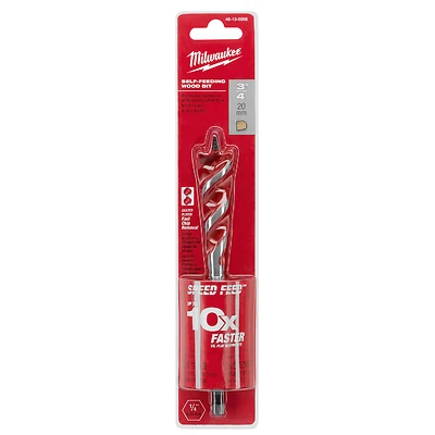 Milwaukee 48-13-0068 Speed Feed Wood Boring Drill Bit, 3/4 x 6 In.